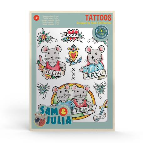 Sam et julia - maison des souris autocollants tatouages Multicolor 1 - vertbaudet enfant 