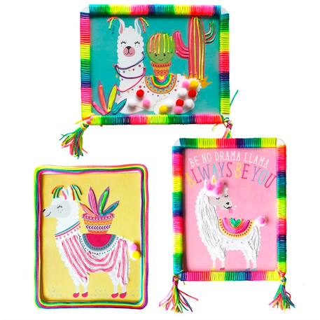 Kit créatif lamas – Totally Deco! String & Pompoms Art Set Multicolor 4 - vertbaudet enfant 