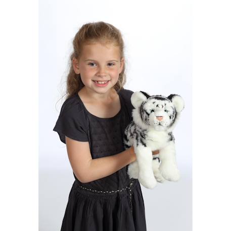 Peluche - fauve allongé 30 cm - tigre blanc Noir 2 - vertbaudet enfant 