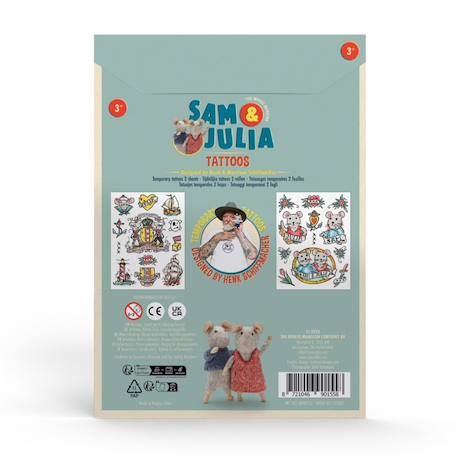 Sam et julia - maison des souris autocollants tatouages Multicolor 6 - vertbaudet enfant 