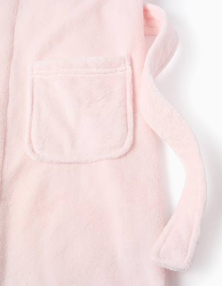 Peignoir en coraline avec capuche et ceinture Rose clair 4 - vertbaudet enfant 