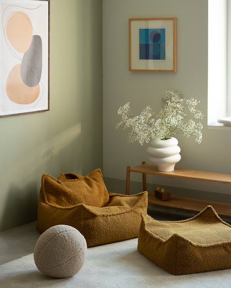 Pouf poire chambre enfant - fauteuil comfortable en teddy Biscuit+Cream white+Guava+Maple+Matcha+Warm hazel 20 - vertbaudet enfant 