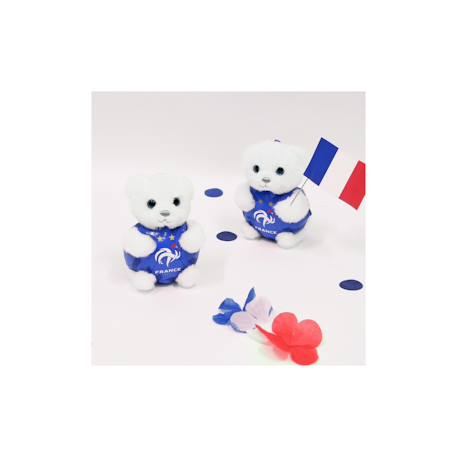 Peluche - porte-clés ours en peluche fff 13 cm Blanc 2 - vertbaudet enfant 