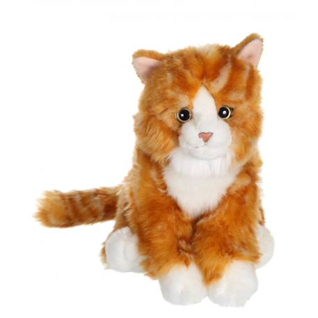 Peluche - peluche chat mimiz roux et blanc - 28 cm Orange 4 - vertbaudet enfant 