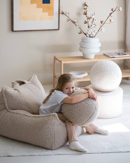 Pouf poire chambre enfant - fauteuil comfortable en teddy Biscuit+Cream white+Guava+Maple+Matcha+Warm hazel 2 - vertbaudet enfant 