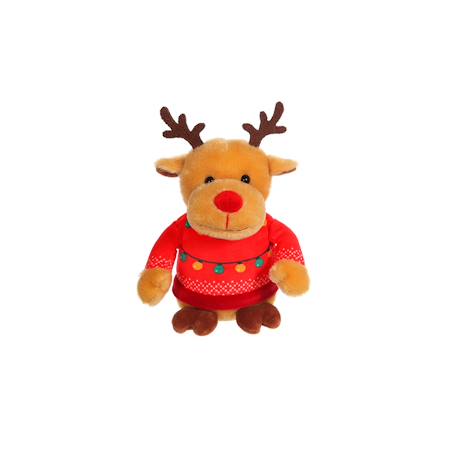 Peluche de Noel - les amis 'pull moche', renne pull rouge 15 cm Rouge 3 - vertbaudet enfant 