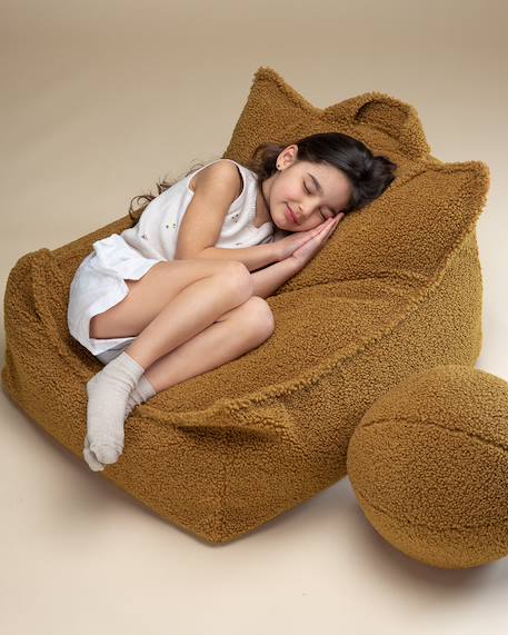 Pouf poire chambre enfant - fauteuil comfortable en teddy Biscuit+Cream white+Guava+Maple+Matcha+Warm hazel 19 - vertbaudet enfant 