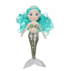 Jouet-Peluche - peluche sirène océana - 30 cm  - cheveux vert d'eau