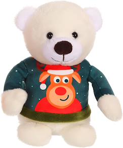 Jouet-Peluche de Noel - les amis "pull moche", ours pull vert, 24 cm