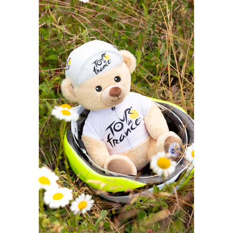 Peluche officielle ours tour de france - maillot et casquette meilleur jeune vainqueur blanc - 24 cm Blanc 5 - vertbaudet enfant 