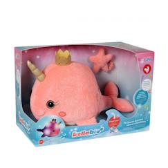 Jouet-Peluche - bellabloo le narval, peluche musicale interactive et lumineuse - 35 cm
