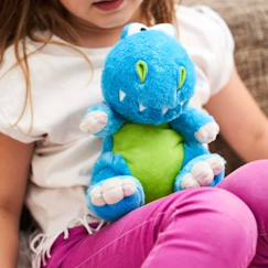 Jouet-Peluche bouillotte dinosaure bleue