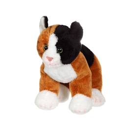 Jouet-Peluche - peluche chat floppikitty - roux, noir et blanc 22 cm