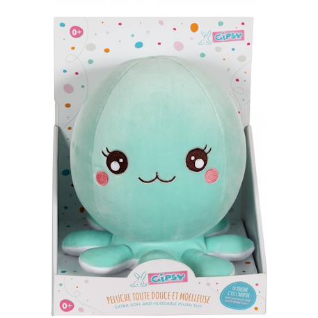 Peluche - peluche baby squishi 22 cm - pieuvre verte Vert 1 - vertbaudet enfant 