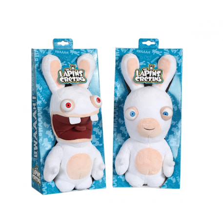 Peluche Lapins crétins sonore bouche ouverte - 28 cm Blanc 3 - vertbaudet enfant 