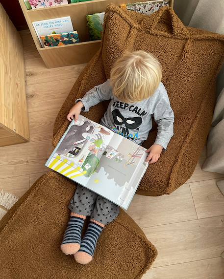 Pouf poire chambre enfant - fauteuil comfortable en teddy Biscuit+Cream white+Guava+Maple+Matcha+Warm hazel 23 - vertbaudet enfant 