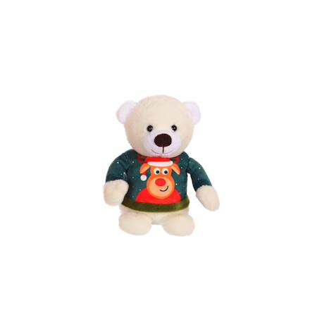 Peluche de Noel - les amis 'pull moche', ours pull vert, 24 cm Vert 4 - vertbaudet enfant 