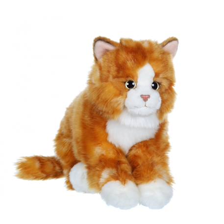Peluche - peluche chat mimiz roux et blanc - 28 cm Orange 1 - vertbaudet enfant 