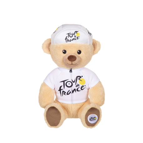 Peluche officielle ours tour de france - maillot et casquette meilleur jeune vainqueur blanc - 24 cm Blanc 2 - vertbaudet enfant 