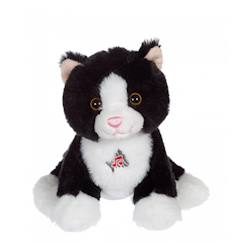 Jouet-Peluche - peluche dogz & kats sonores 18 cm - chat noir et blanc