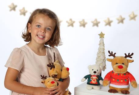 Peluche de Noel - les amis 'pull moche', ours pull vert, 24 cm Vert 2 - vertbaudet enfant 