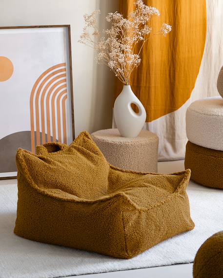 Pouf poire chambre enfant - fauteuil comfortable en teddy Biscuit+Cream white+Guava+Maple+Matcha+Warm hazel 22 - vertbaudet enfant 