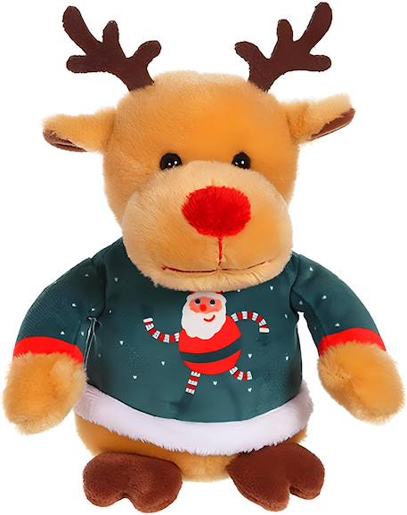 Peluche de Noel - les amis 'pull moche', renne pull vert, 24 cm Vert 1 - vertbaudet enfant 