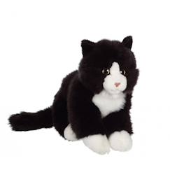 Jouet-Peluche - peluche chat mimiz noir et blanc - 28 cm
