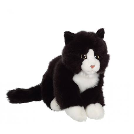 Peluche - peluche chat mimiz noir et blanc - 28 cm Noir 1 - vertbaudet enfant 