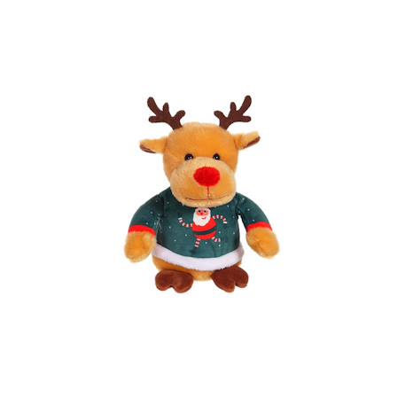 Peluche de Noel - les amis 'pull moche', renne pull vert 15 cm Vert 3 - vertbaudet enfant 