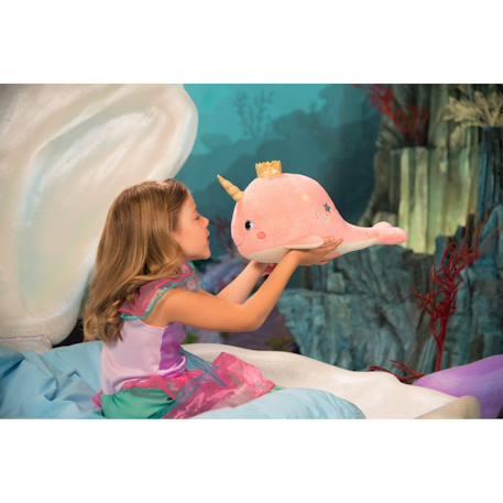 Peluche - bellabloo le narval, peluche musicale interactive et lumineuse - 35 cm Orange 2 - vertbaudet enfant 