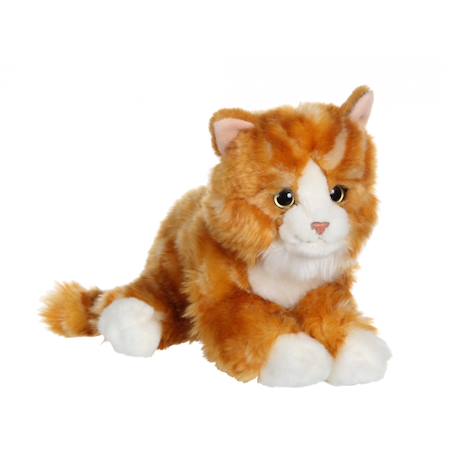 Peluche - peluche chat mimiz roux et blanc - 28 cm Orange 2 - vertbaudet enfant 