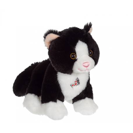 Peluche - peluche dogz & kats sonores 18 cm - chat noir et blanc Noir 2 - vertbaudet enfant 