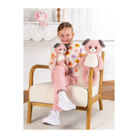 Peluche - peluche chien leggies rose poudré et gris - 48 cm Gris 4 - vertbaudet enfant 