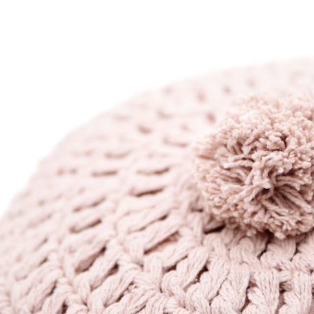 Coussin coton rond crochet lenka Ecru+Moutarde+Nude 15 - vertbaudet enfant 