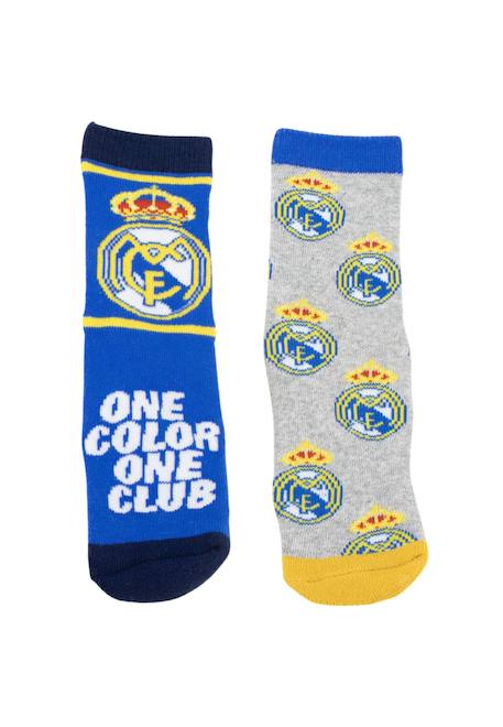 Chaussettes antidérapantes avec appliques - real madrid Multicolor 2 - vertbaudet enfant 