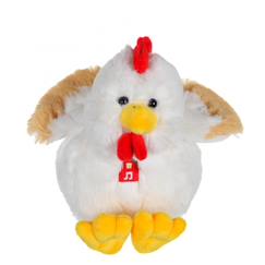 Jouet-Peluche - les pakidoo sonores en peluche 15 cm - poule blanche