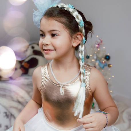 Déguisement serre-tête de la reine de glace avec tresse Bleu 3 - vertbaudet enfant 