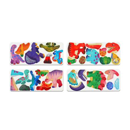Boïte de puzzle magnétique voyage - le pays des dinosaures Multicolor 4 - vertbaudet enfant 