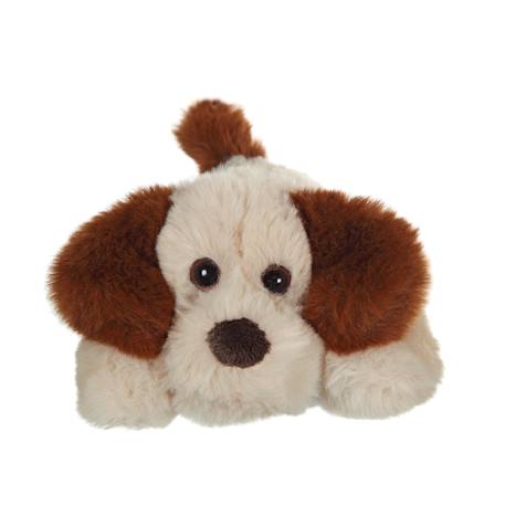 Peluche chien allongé douceur crème oreilles - 20 cm Marron 3 - vertbaudet enfant 