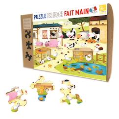 Puzzle en bois La ferme d'olivier huette  - vertbaudet enfant