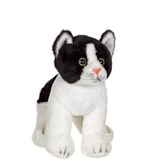 Jouet-Peluche - peluche chat floppikitty - noir et blanc 22 cm