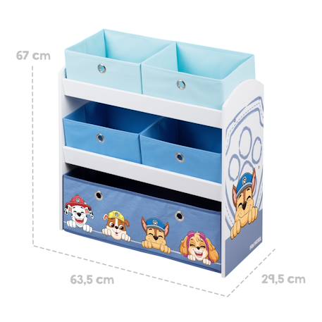 Meuble de rangement jouets avec 5 bacs en toile Paw patrol 3 - vertbaudet enfant 