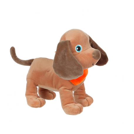 Peluche chiot  - fun puppies sonores, marron clair foulard orange Orange 2 - vertbaudet enfant 