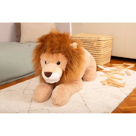 Peluche géante léon le lion allongé  - made in france Marron 3 - vertbaudet enfant 