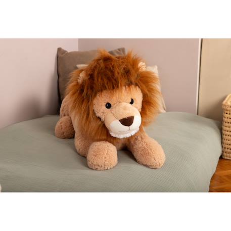 Peluche géante léon le lion allongé  - made in france Marron 1 - vertbaudet enfant 