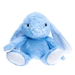 Jouet-Premier âge-Peluche bouillotte lapin bleu