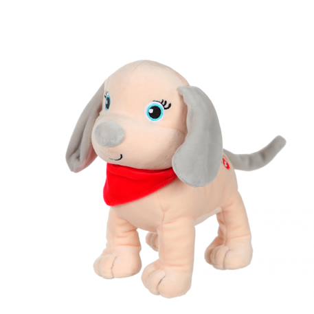 Peluche chiot - fun puppies sonores, beige foulard rouge Rouge 1 - vertbaudet enfant 