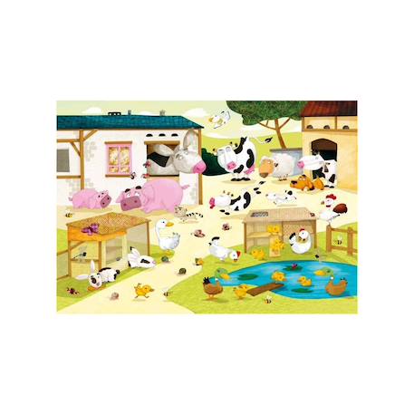 Puzzle en bois La ferme d'olivier huette Marron 2 - vertbaudet enfant 