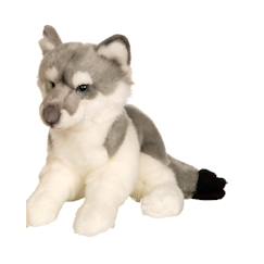 Jouet-Peluche - loup allongé - 30 cm